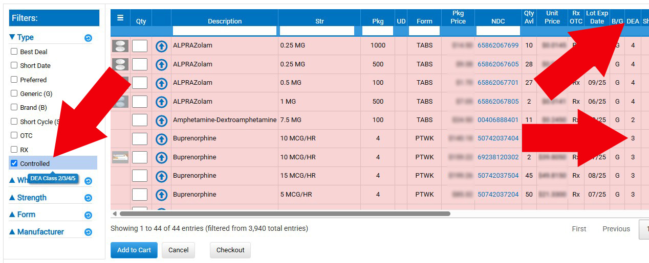 DEA column example